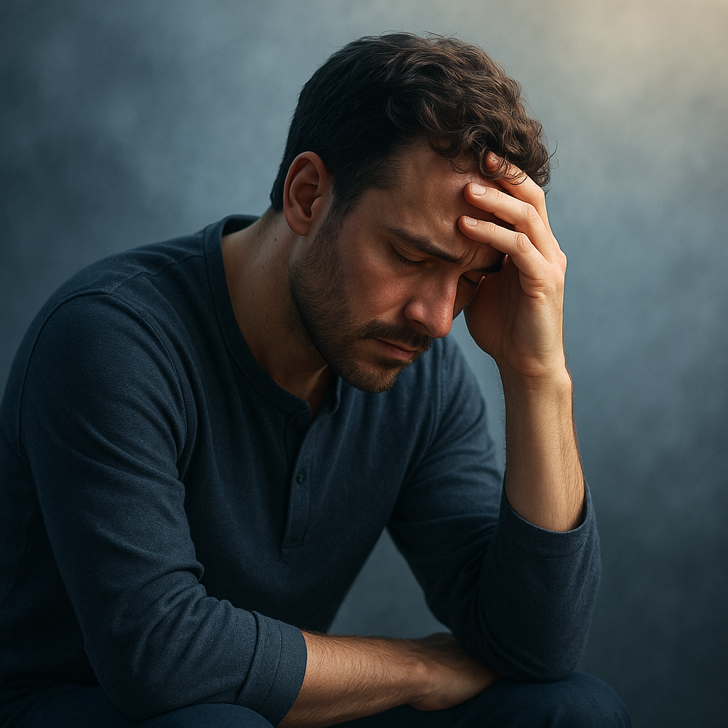 personne en reflrxion illustrant pourquoi la volonté ne suffit pas pour arrêter de fumer et que l'hypnose permet une libération interieure durable